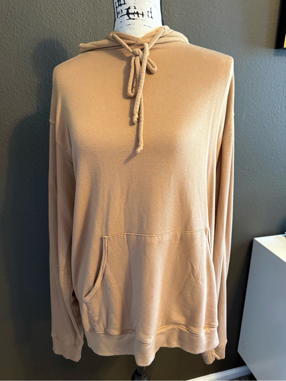 Everyday Relaxed Fit Tan Hoodie with Kangaroo Pocket